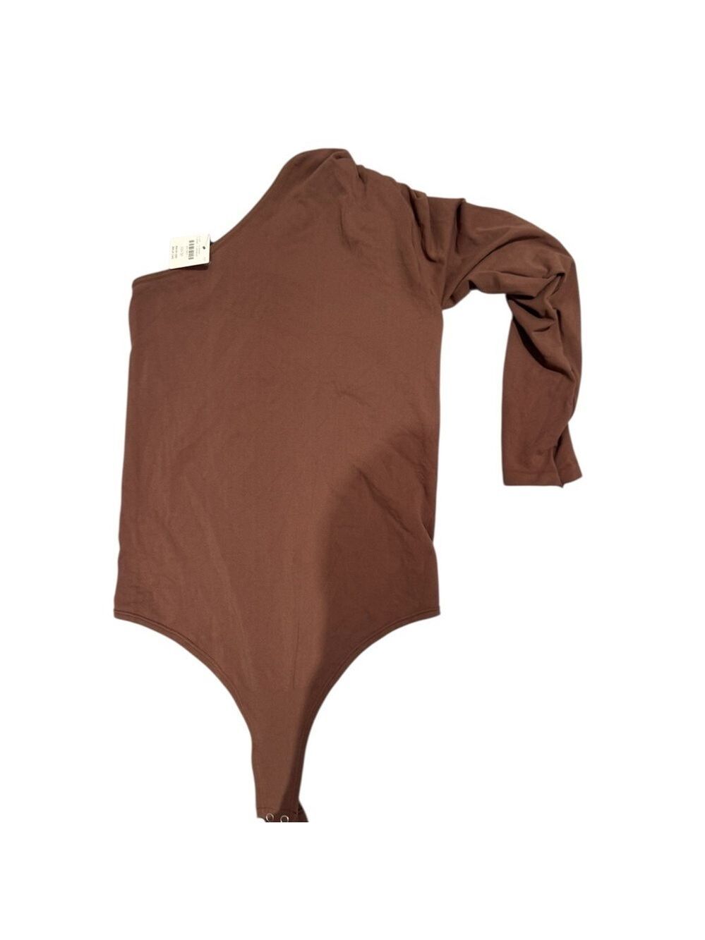 Anthropologie Chocolate Brown One Shoulder Bodysuit - size xxs/xs